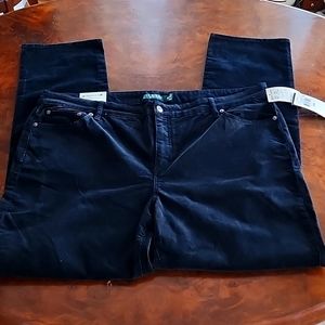 Lauren Ralph Lauren LRL Premier Straight Black Corduroy Jean Pants - Size 20W